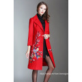 Autumn Luxury 2017 Woman Alibaba Red Emboidered Trench Coat And Jackets